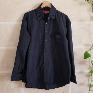 Bruno Conte Blue Dress Shirt French Cuff Size 17